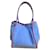 Hermès Lindy Beach Borsa Tote in Tela Blu e Pelle Viola Porpora  - vista 5