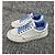 Sneakers Chanel in pelle bianca logo CC Bianco Blu - vista 3