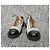 Chanel Oxford-Schuhe aus schwarzem Lackleder und silbernem Perforationsleder Golden - Ansicht 2