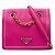 Borsa a tracolla Prada Small Tessuto con patta e catena Rosa