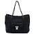 Borsa Tote con catena Prada Impuntu Tessuto Nera Nero