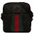 Borsa a tracolla Gucci in nylon nero con G intrecciate e Web