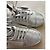 Sneakers Chanel CC Logo in pelle argento Bianco Silver hardware - vista 16
