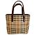 Borsa Tote Burberry Haymarket Check Marrone Beige