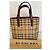 Borsa Tote Burberry Haymarket Check Marrone Beige - vista 6