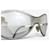 Chanel by Karl Lagerfeld 2000er '4030' Aviator Wrap Mask Shield Sonnenbrille Silber  - Ansicht 10