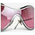Chanel 2000s '4030' Aviator Wrap Mask Shield Sonnenbrille Pink  - Ansicht 7