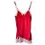 Vestido lencero Agent Provocateur rojo con ribete de encaje, talla Medium Blanco Roja