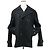 Autre Marque Comme des Garcons Abrigo Pea Coat de lana de doble manga Negro - vista 2