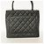 Borsa Tote Chanel in pelle di vitello grana nera Nero - vista 9