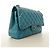 Borsa a tracolla Chanel in pelle d'agnello blu - vista 2