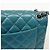 Borsa a tracolla Chanel in pelle d'agnello blu - vista 9