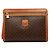 Céline Clutch Celine Brown Macadam Coated Canvas Marrone