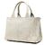 Prada Small Denim Canapa Logo Tote Grau Braun - Ansicht 2