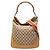 Bamboo Borsa Satchel Gucci in tela GG beige con manico in bambù e Web