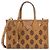 Borsa a mano in pelle Gucci GG Marrone