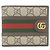 Cartera bi-fold Gucci Ophidia Castaño Beige