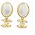 Orecchini a clip Chanel Gold and White Bianco D'oro