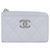 Chanel AP3836 Tarjetero de piel de becerro granulada azul claro