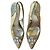 Décolleté Slingback Miu Miu glitterate e decorate Gold D'oro