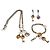 Magnifica parure vintage DOLCE & GABBANA collana, bracciale e orecchini con cammeo e cristalli Argento Multicolore