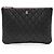 Gabrielle Pouch classica Chanel in pelle Caviar con zip Nero