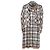 Valentino Vintage Check Satin 2way Kleidmantel Braun Schwarz Aus weiß