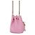 Borsa a tracolla con catena Chanel in vitello granulato rosa - vista 2