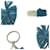 Hermès Hermes Carmen Unodos Agneau Milo Blue Schlüsselanhänger Blau  - Ansicht 4