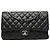 Timeless Borsa a tracolla Chanel Matelassé 25 Coco Mark Double Flap con catena Nero