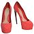 ALEXANDER MCQUEEN Plateau-Pumps mit Stiletto-Absatz aus Wildleder und Resin Coral Red EU 37 Rot - Ansicht 6