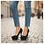 Décolleté platform con tacco a spillo in camoscio nero PRADA EU 37.5 Made in Italy - vista 4