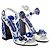 Sandalias DOLCE & GABBANA White Blue Majolica adornadas con cristales EU 36 Blanco Azul - vista 2