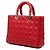 Borsa Christian Dior Lady Dior Cannage in pelle di agnello rossa - vista 2