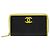 Chanel Coco Mark Matelassé Langbeutel Schwarz Gelb