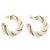 Orecchini a cerchio Twist Bottega Veneta Bianco D'oro