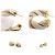 Orecchini a cerchio Twist Bottega Veneta Bianco D'oro - vista 10