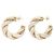Orecchini a cerchio Twist Bottega Veneta Bianco D'oro - vista 2