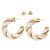 Orecchini a cerchio Twist Bottega Veneta Bianco D'oro - vista 3