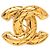 Spilla Chanel Vintage Matelassé placcata oro D'oro