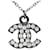 Collana Chanel Coco Mark Nero Argento  - vista 2