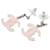 Orecchini a lobo Chanel Coco Mark Argento Rosa Crudo  - vista 1