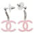 Orecchini a lobo Chanel Coco Mark Argento Rosa Crudo  - vista 3