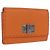 Portafoglio FENDI Celeria in pelle arancione argento Auth 194243A