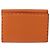 Portafoglio FENDI Celeria in pelle arancione argento Auth 194243A - vista 2