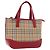 Sac à main BURBERRY Nova Check Canvas Beige Red Auth ka5507 Rouge