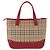 Sac à main BURBERRY Nova Check Canvas Beige Red Auth ka5507 Rouge - vue 2