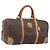 Céline Bolsa Boston CELINE Macadam PVC Couro Marrom Tom Dourado Auth ep15198