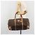 Céline Bolsa Boston CELINE Macadam PVC Couro Marrom Tom Dourado Auth ep15198 - vista 24
