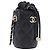 CHANEL Matelasse Chain Shoulder Pouch Lamb Skin Black Gold CC Auth 193920SAM Nero D'oro